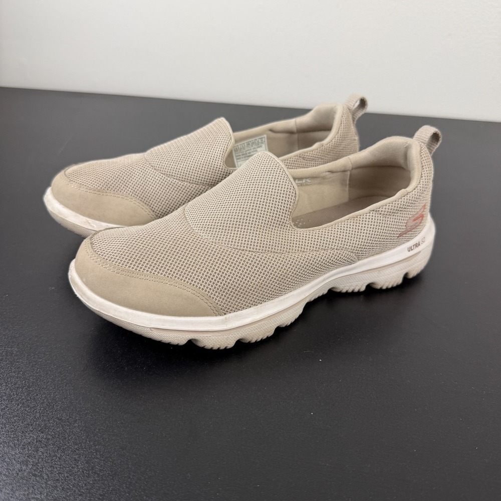 Skechers GOwalk Ultra Slip On Shoes Womens 6.5 Taupe Beige Casual 15730 Travel